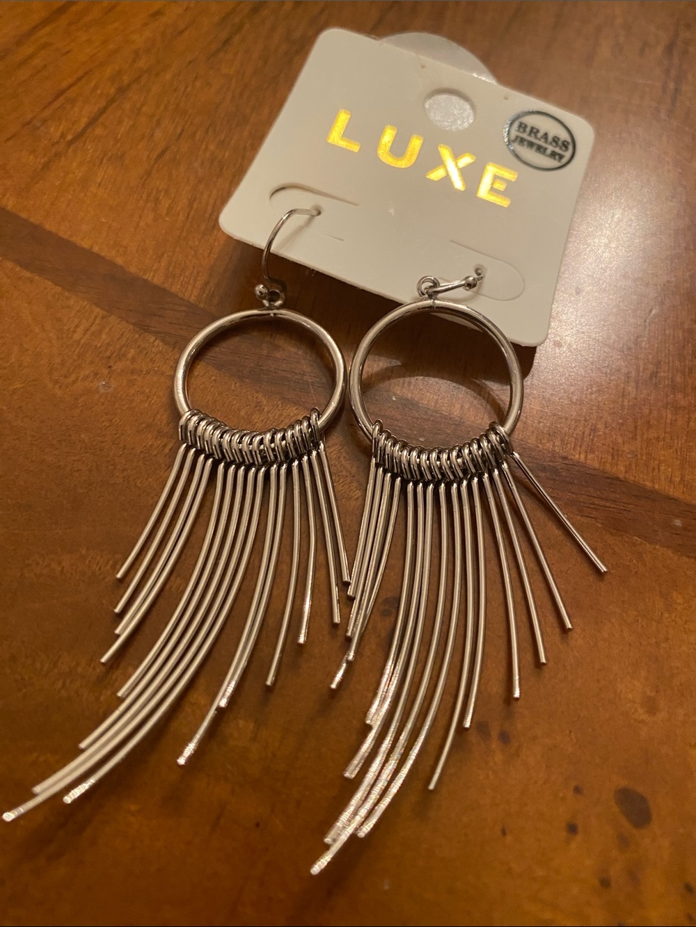 Luxe Silver Fringe Hoop Earrings
